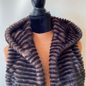 T. Tahari Faux Fur Vest